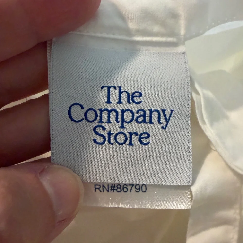 The Company Store Legends Hotel Full Size White Supima Cotton Percale Flat Sheet